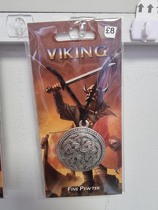Pewter viking necklace with jormungand symbol