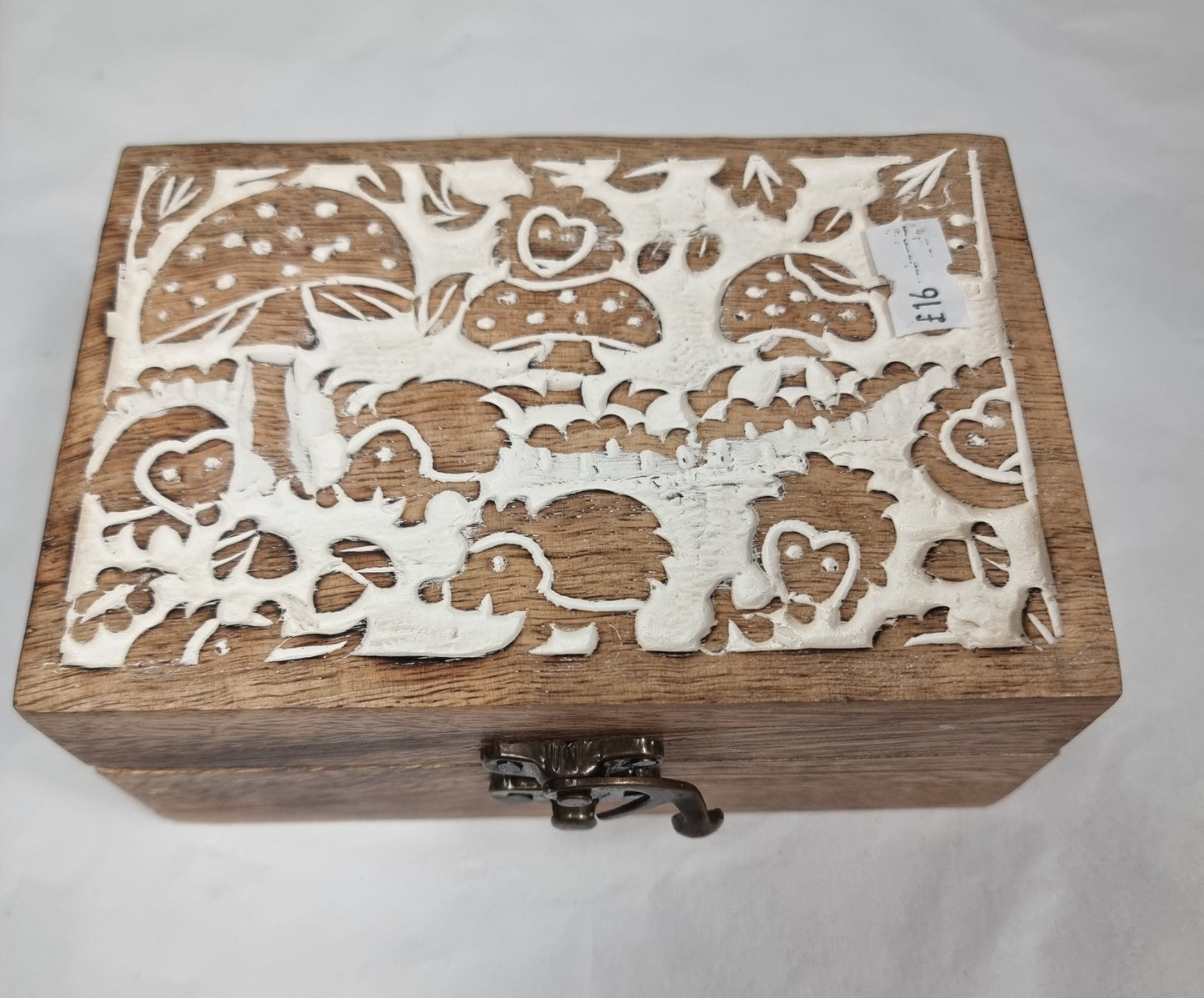 Hand carved wood box