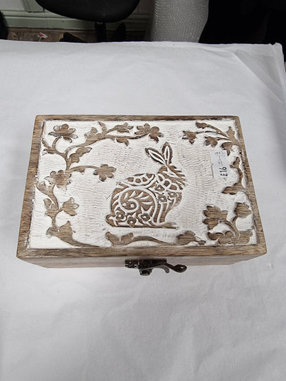 Hand carved wood box
