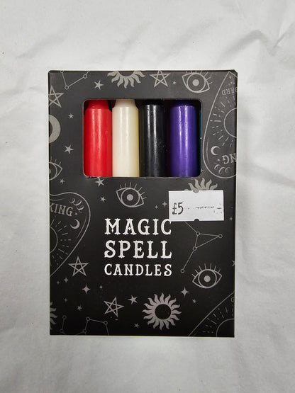 Mixed coloured spell candles