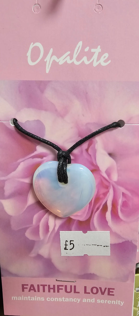 Opalite pendant on black cord