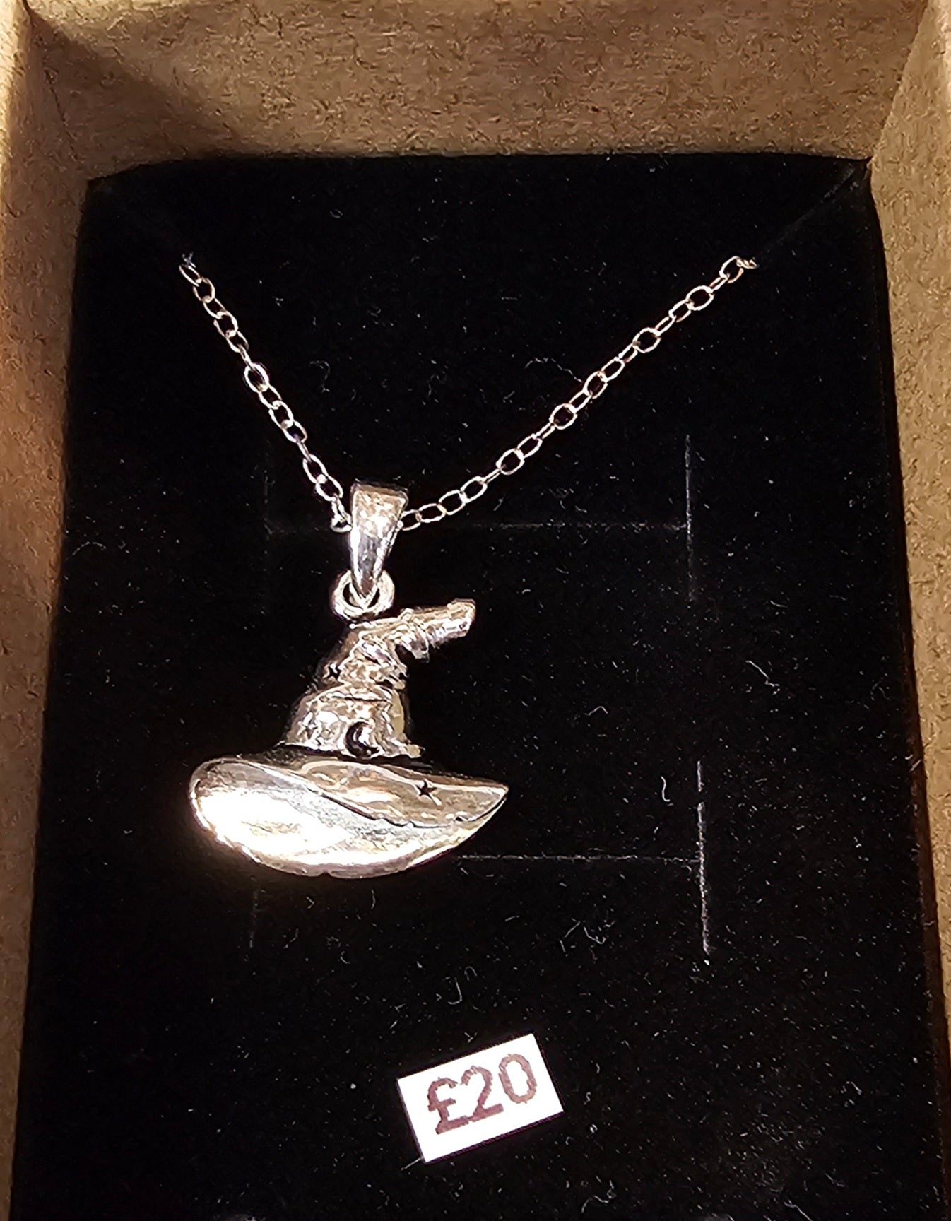 Witches hat silver pendant