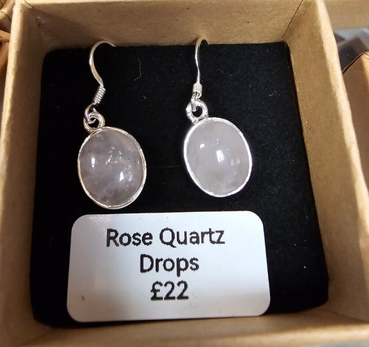 Rose Quartz hook earrings