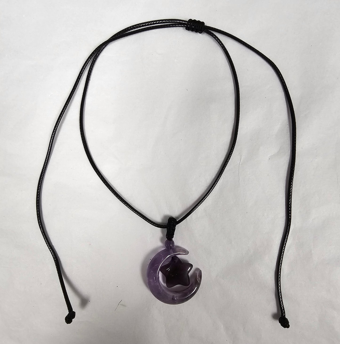 Amethyst star and moon pendant