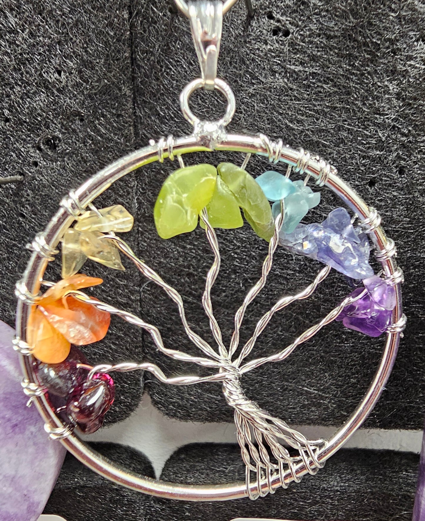 Chakra tree of life pendant