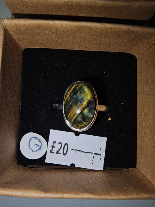 Tigers Eye ring size Q