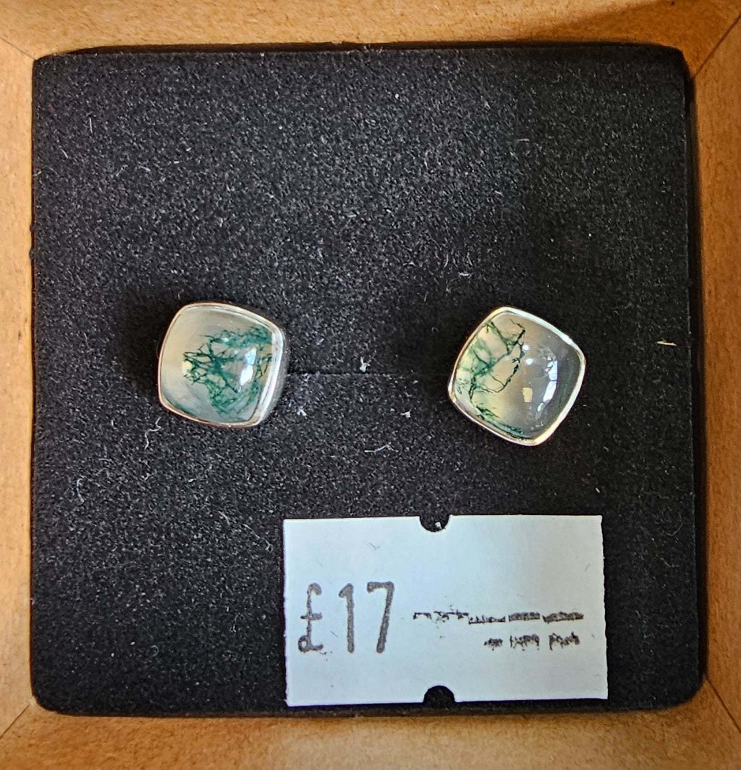 Moss Agate Stud Earrings