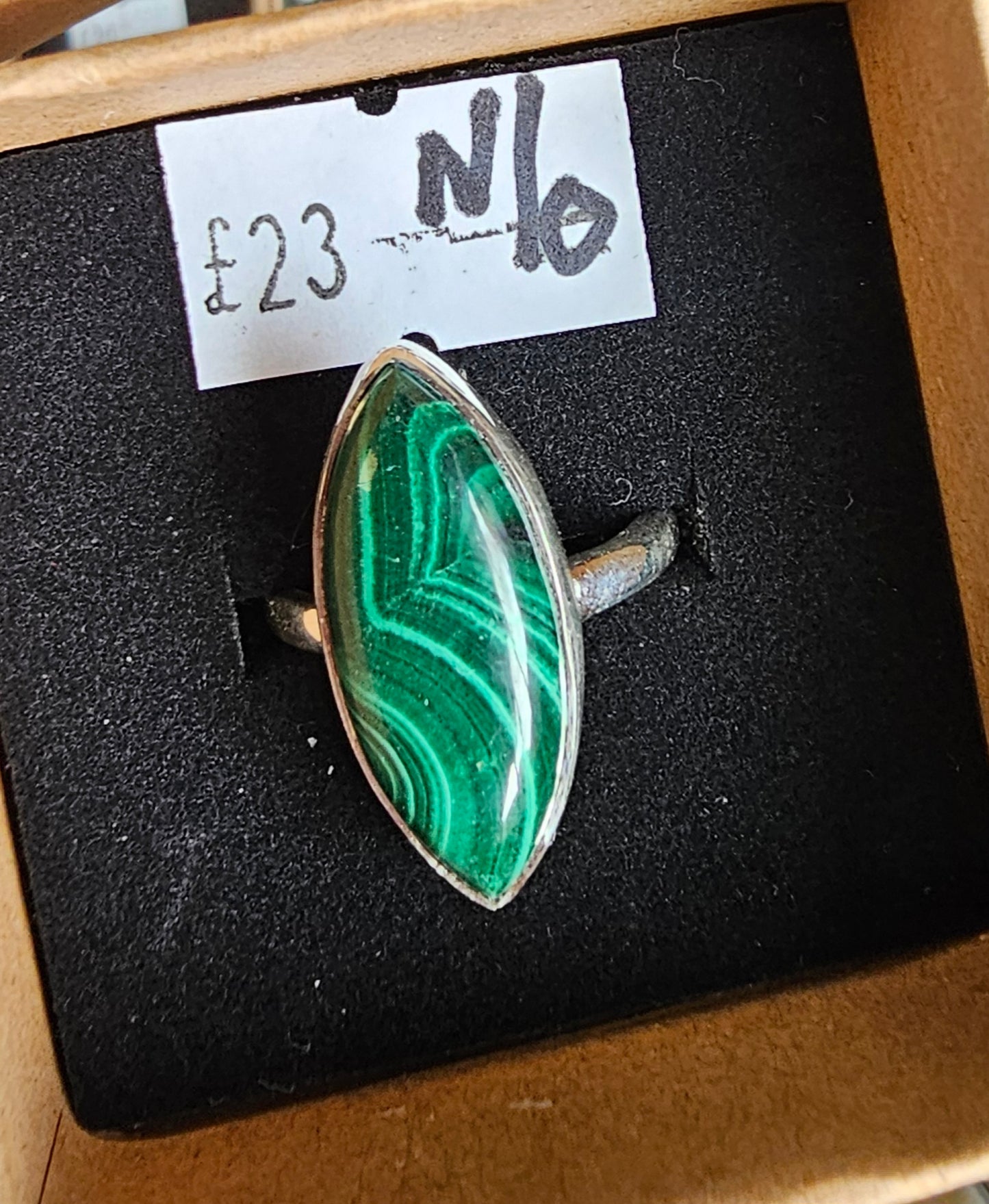 Malachite Ring Size N/O