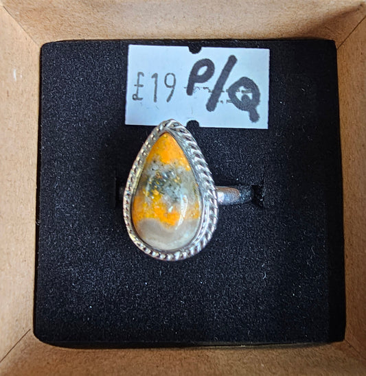 Bumblebee Jasper Ring Size P/Q