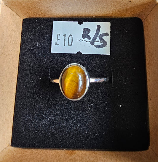 Tigers Eye Ring Size R/S