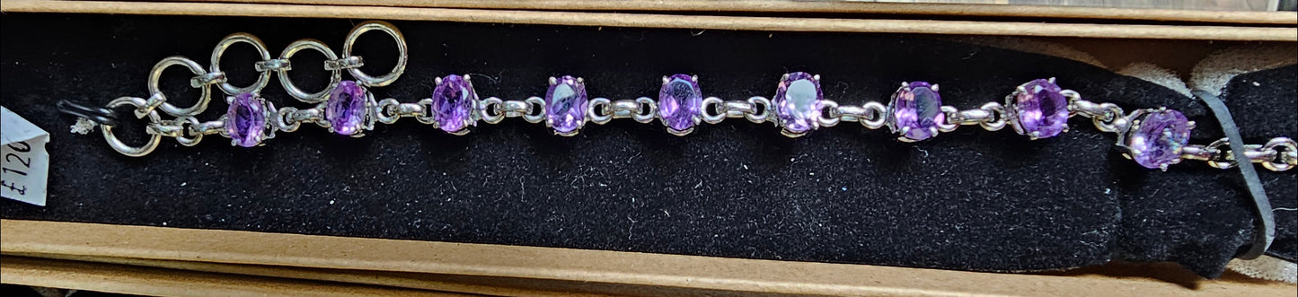 Amethyst T-Bar Bracelet