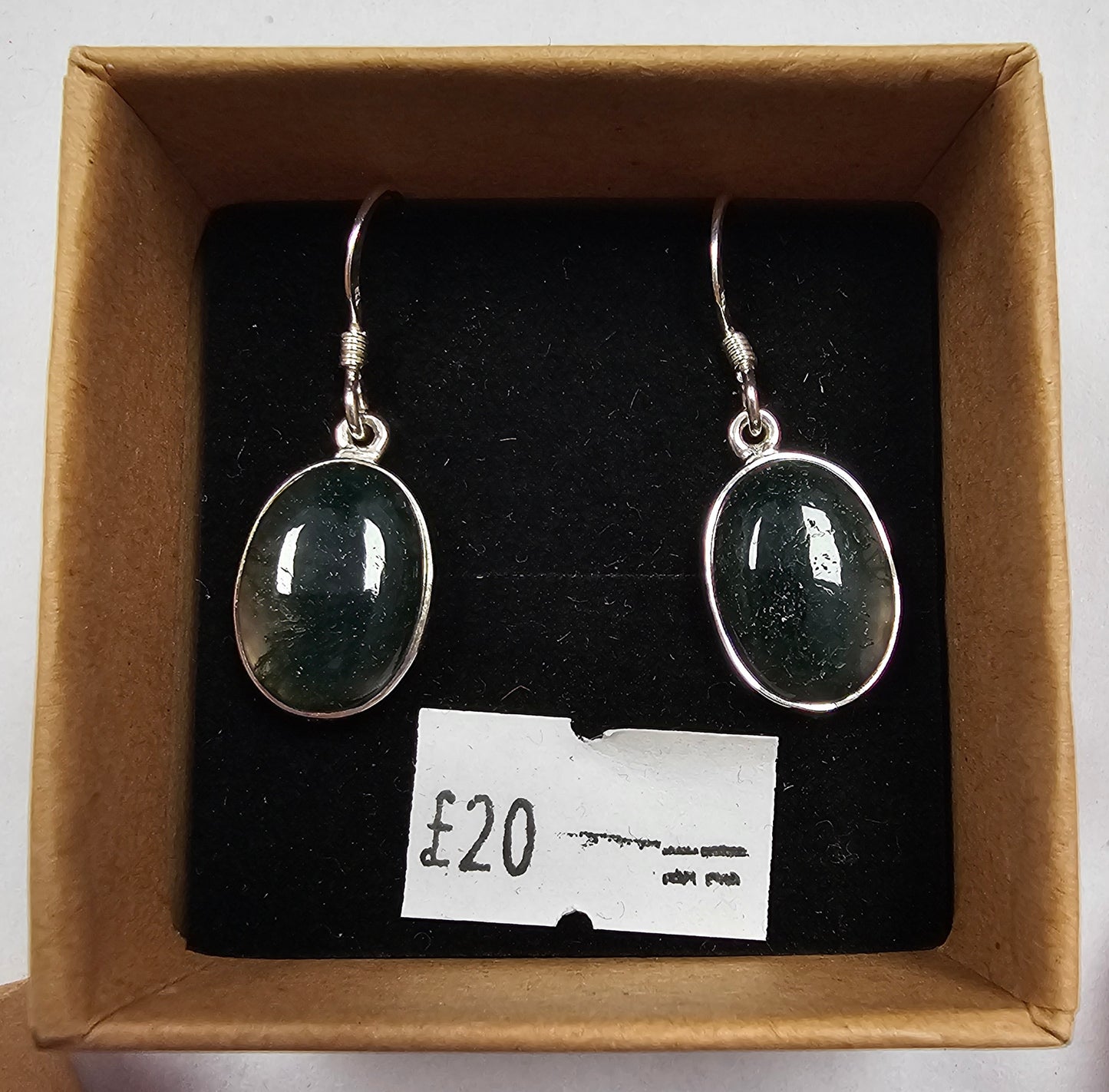 Moss Agate Hook Earrings