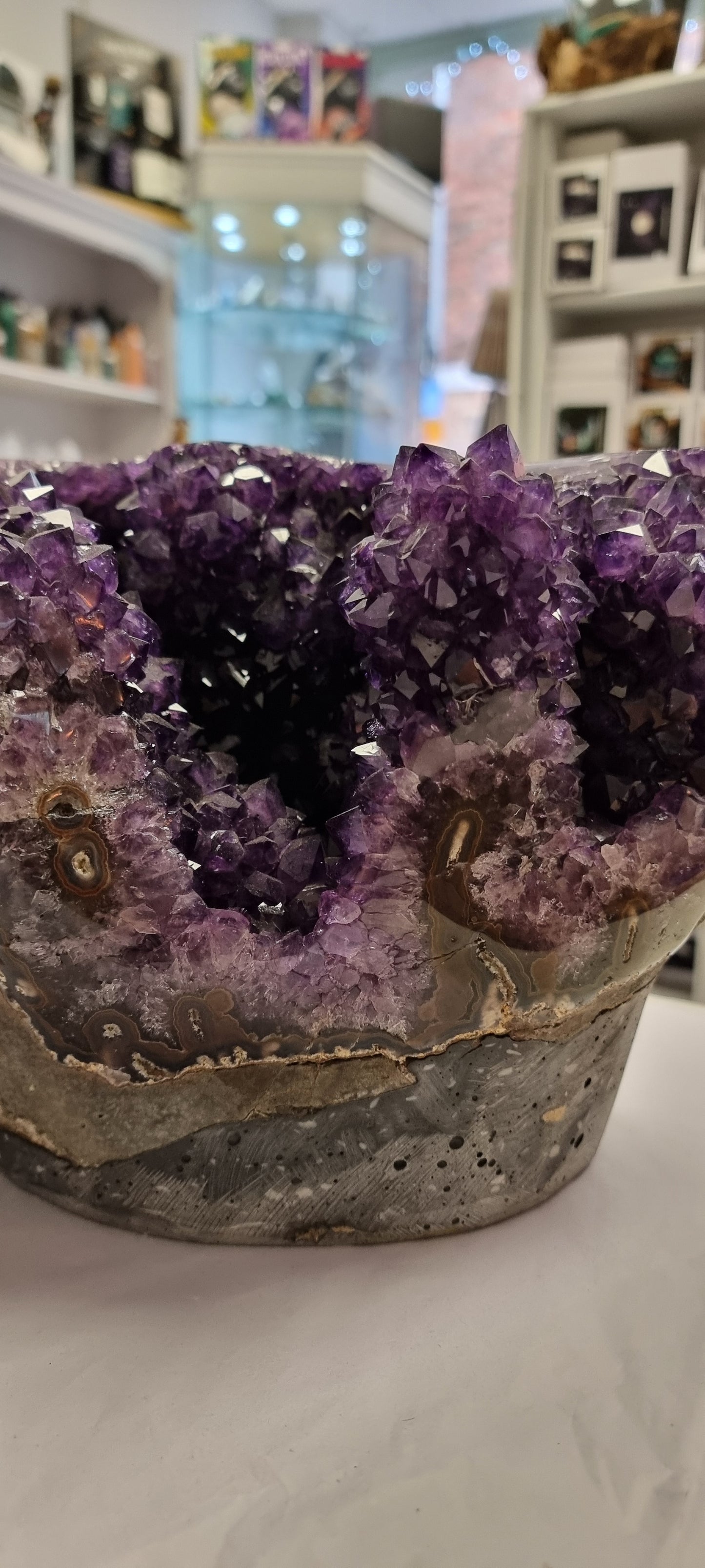 Unique Uruguayan amethyst with stalactites