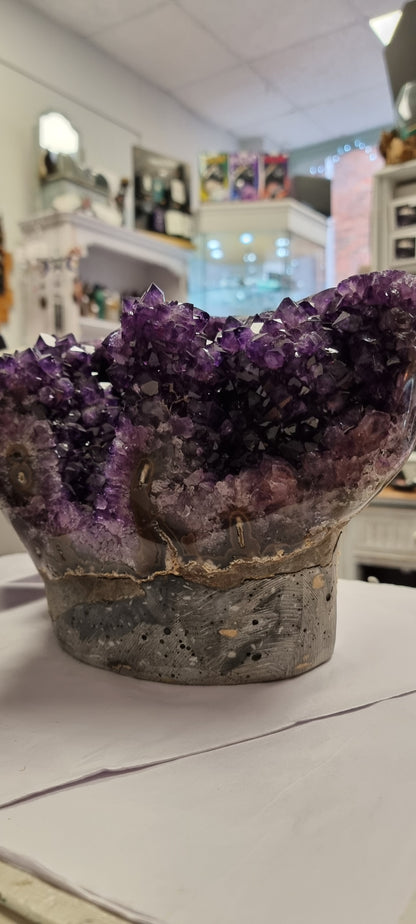 Unique Uruguayan amethyst with stalactites