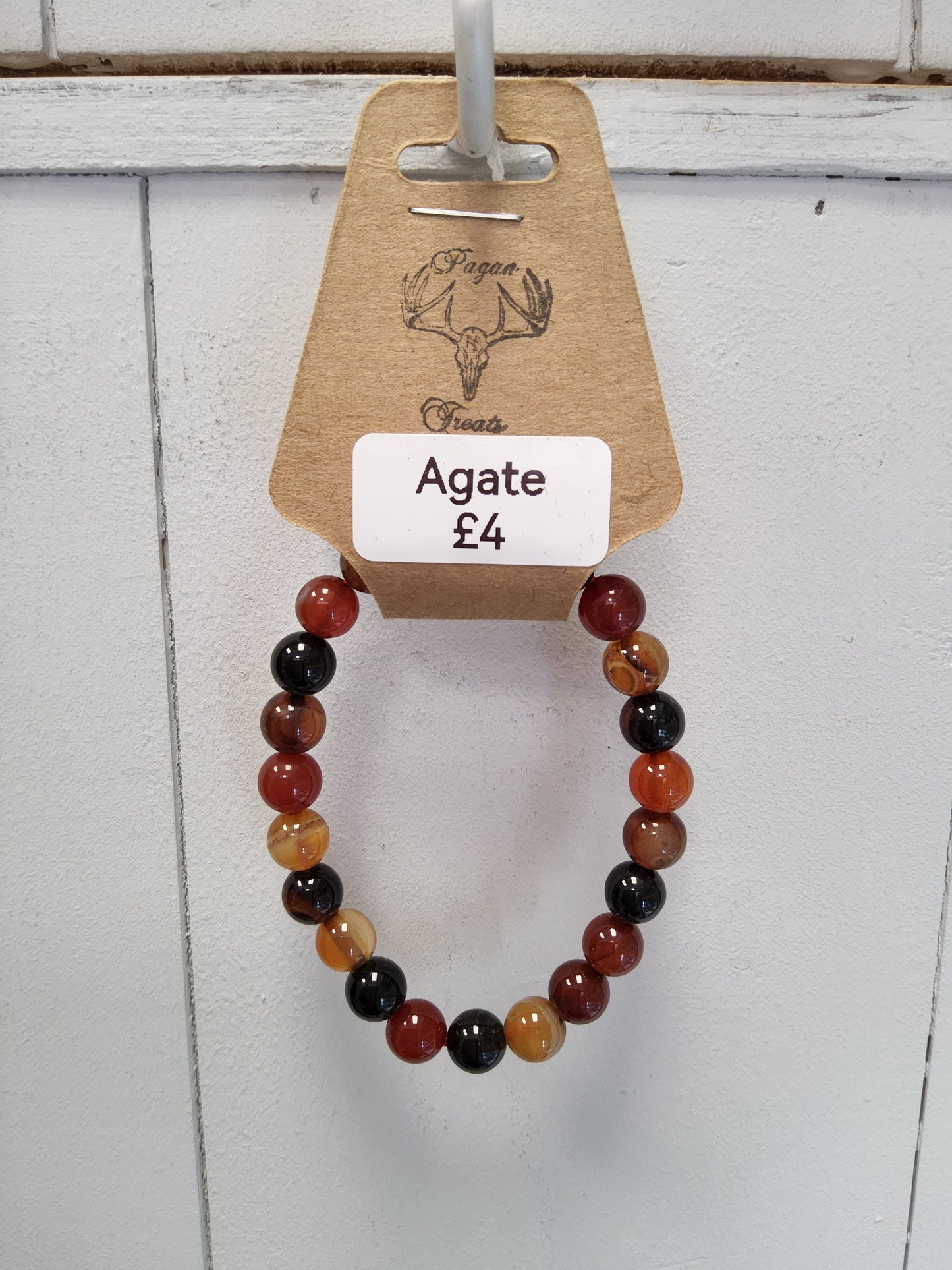 Agate 8mm bead bracelet