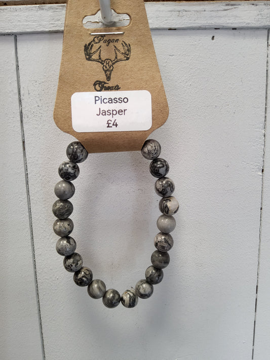 Picasso Jasper 8mm bead bracelet