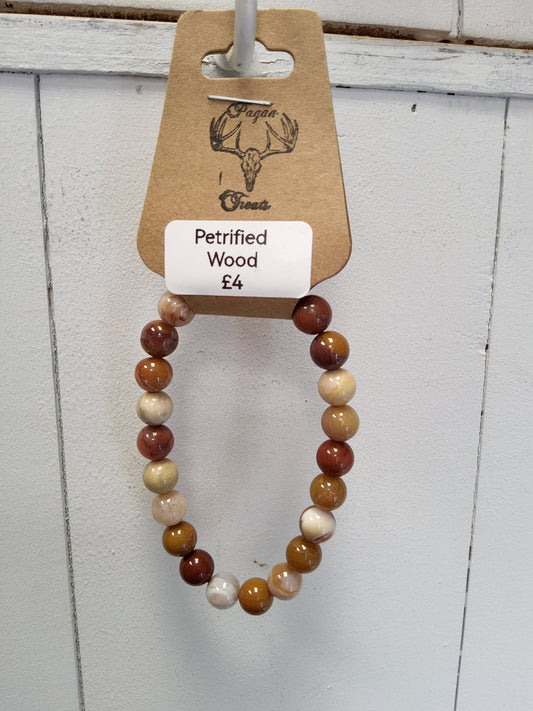 Petrified Wood 8mm bead bracelet