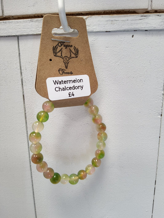 Watermelon Chalcedony 8mm bead bracelet