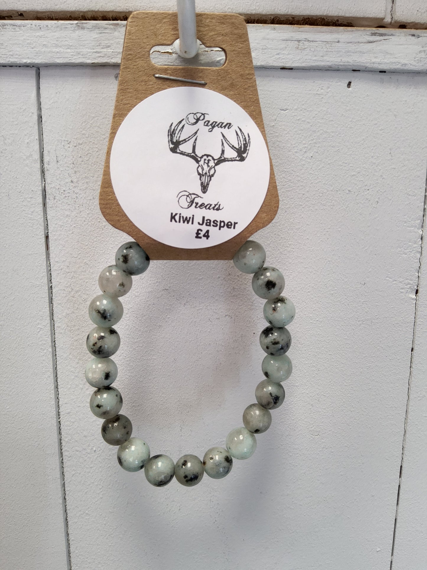 Kiwi Jasper 8mm bead bracelet