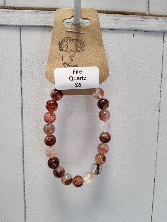 Fire Quartz 8mm bead bracelet