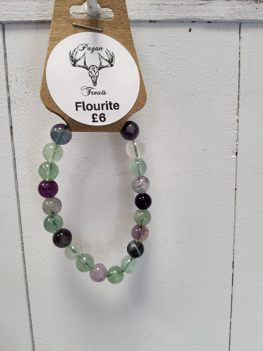 Flourite 8mm bead bracelet