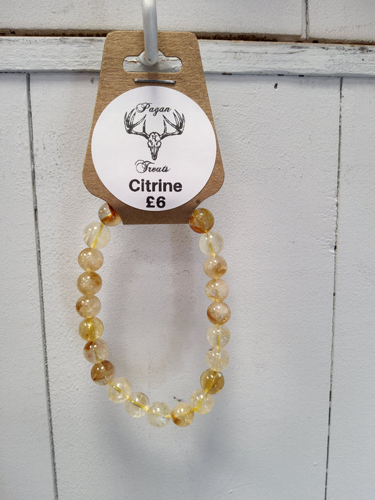 Citrine 8mm bead bracelet