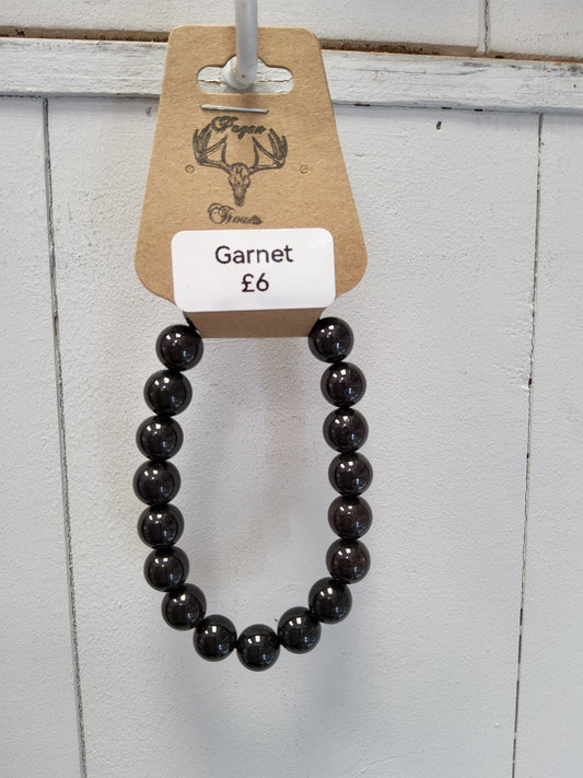 Garnet 8mm bead bracelet