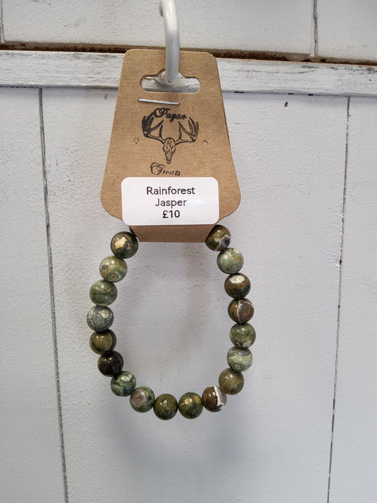 Rainforest Jasper 8mm bead bracelet