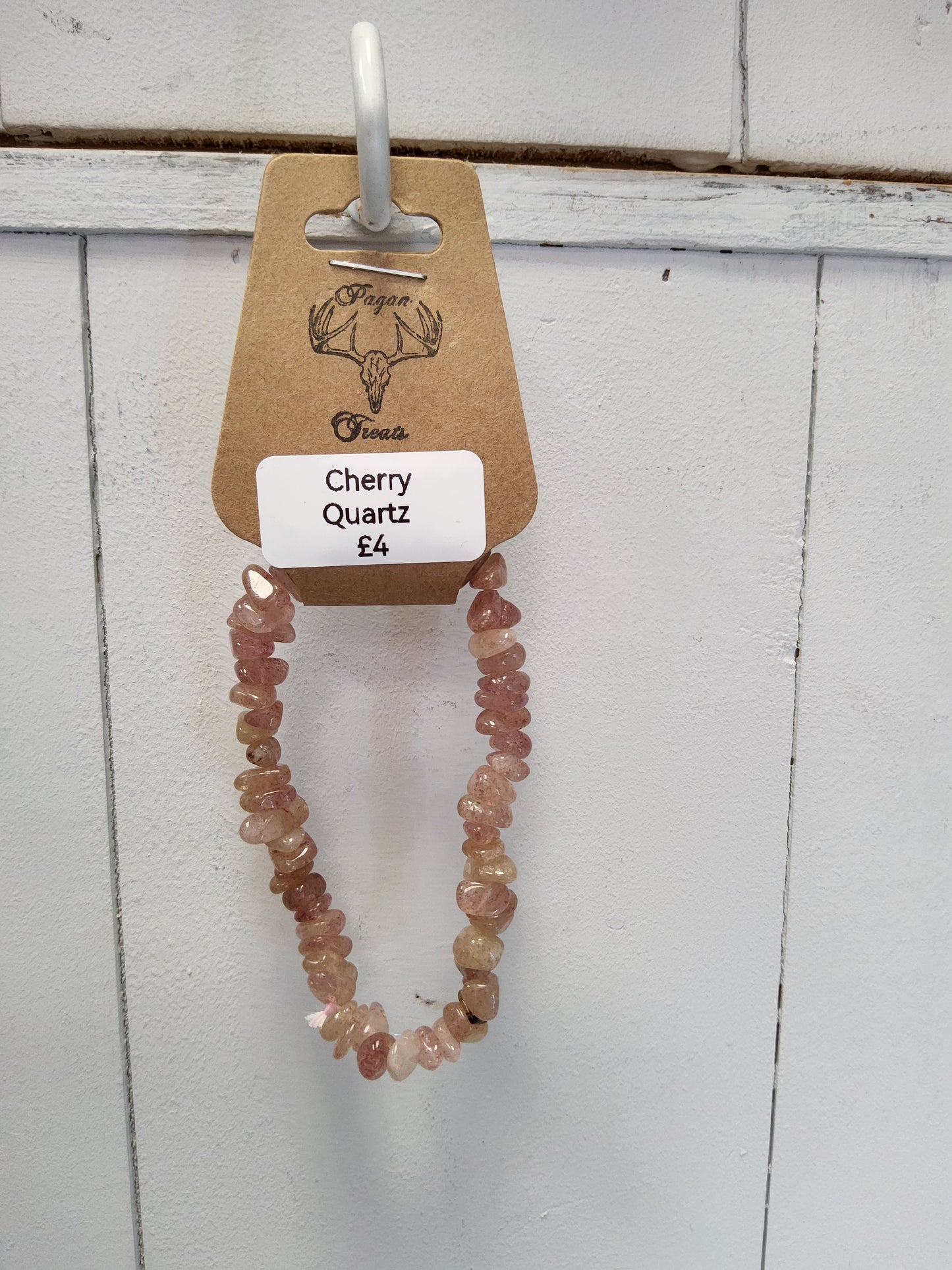 Cherry Quartz chip bracelet