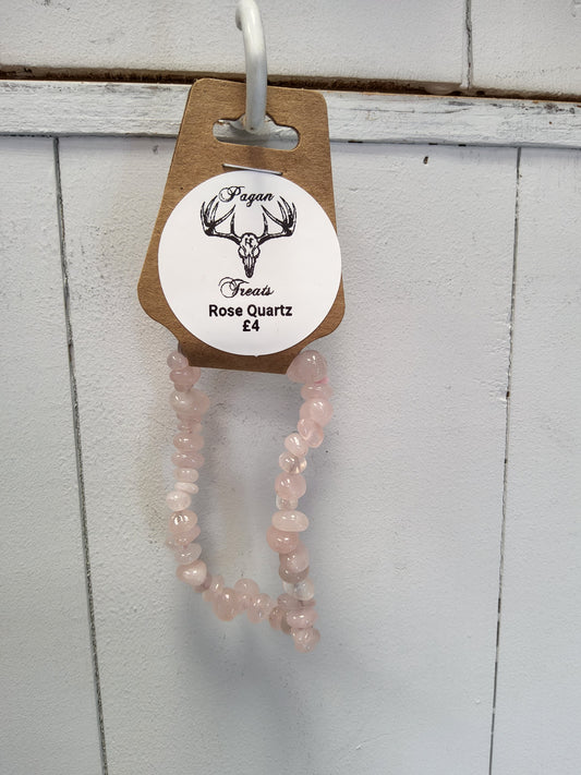 Rose Quartz chip bracelet