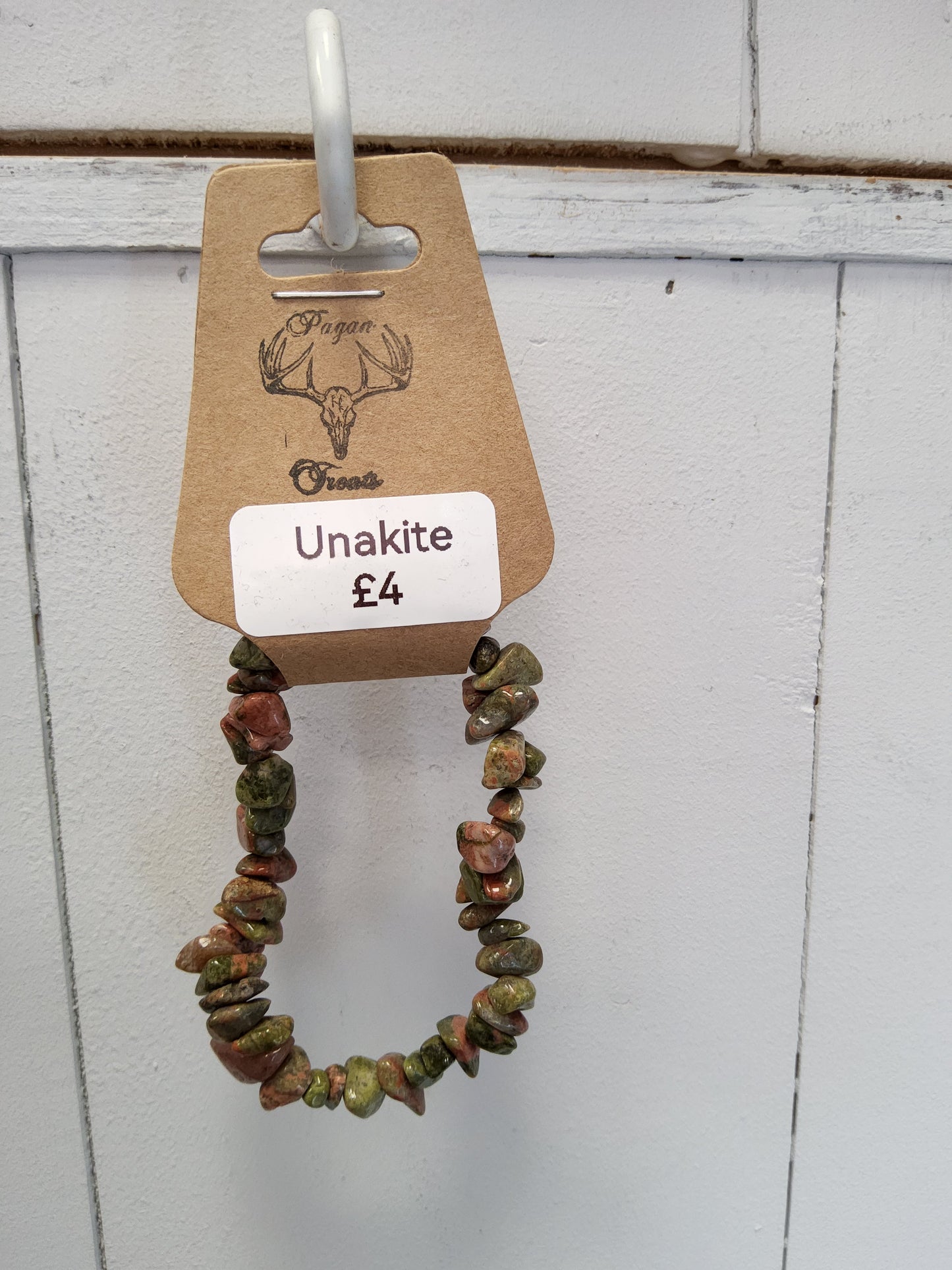 Unakite chip bracelet