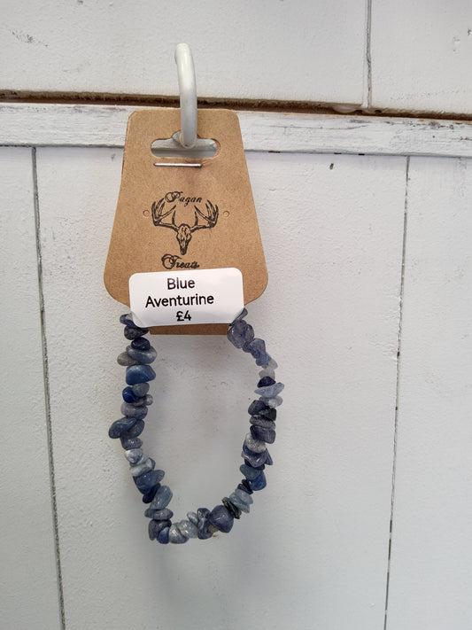 Blue Aventurine chip bracelet