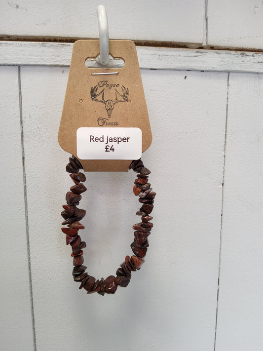 Red Jasper chip bracelet