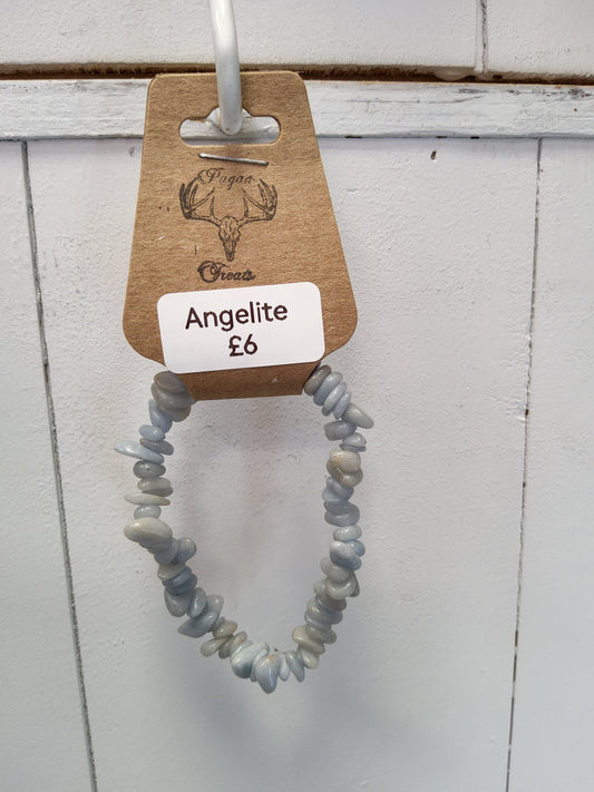 Angelite chip bracelet