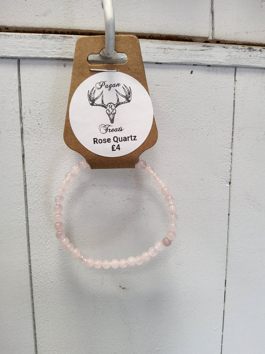 Rose Quartz 4mm bead bracelet