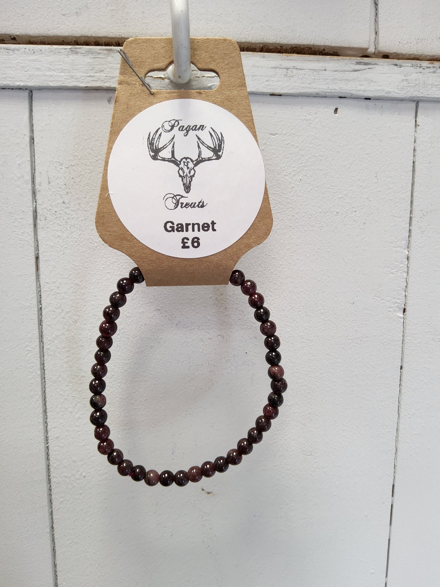 Garnet 4mm bead bracelet