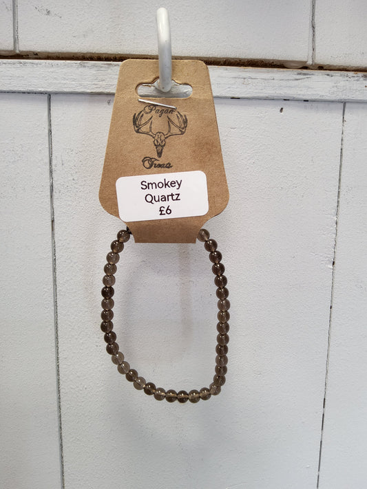 Smokey Quartz 4mm bead bracelet