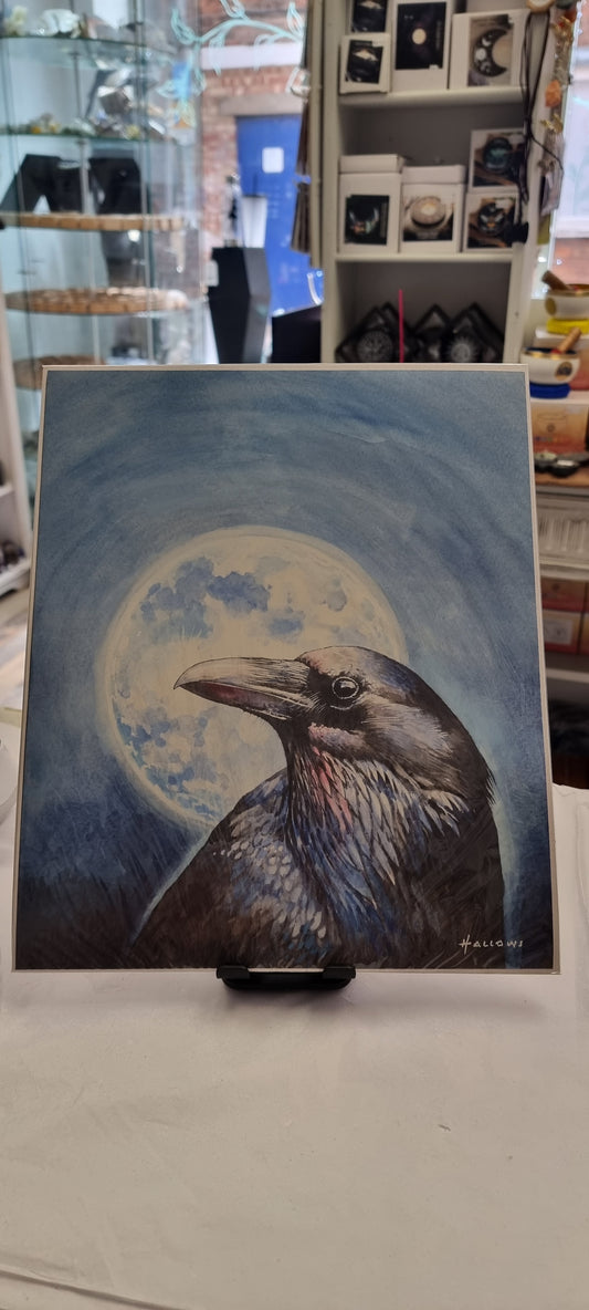 Raven and the moon print