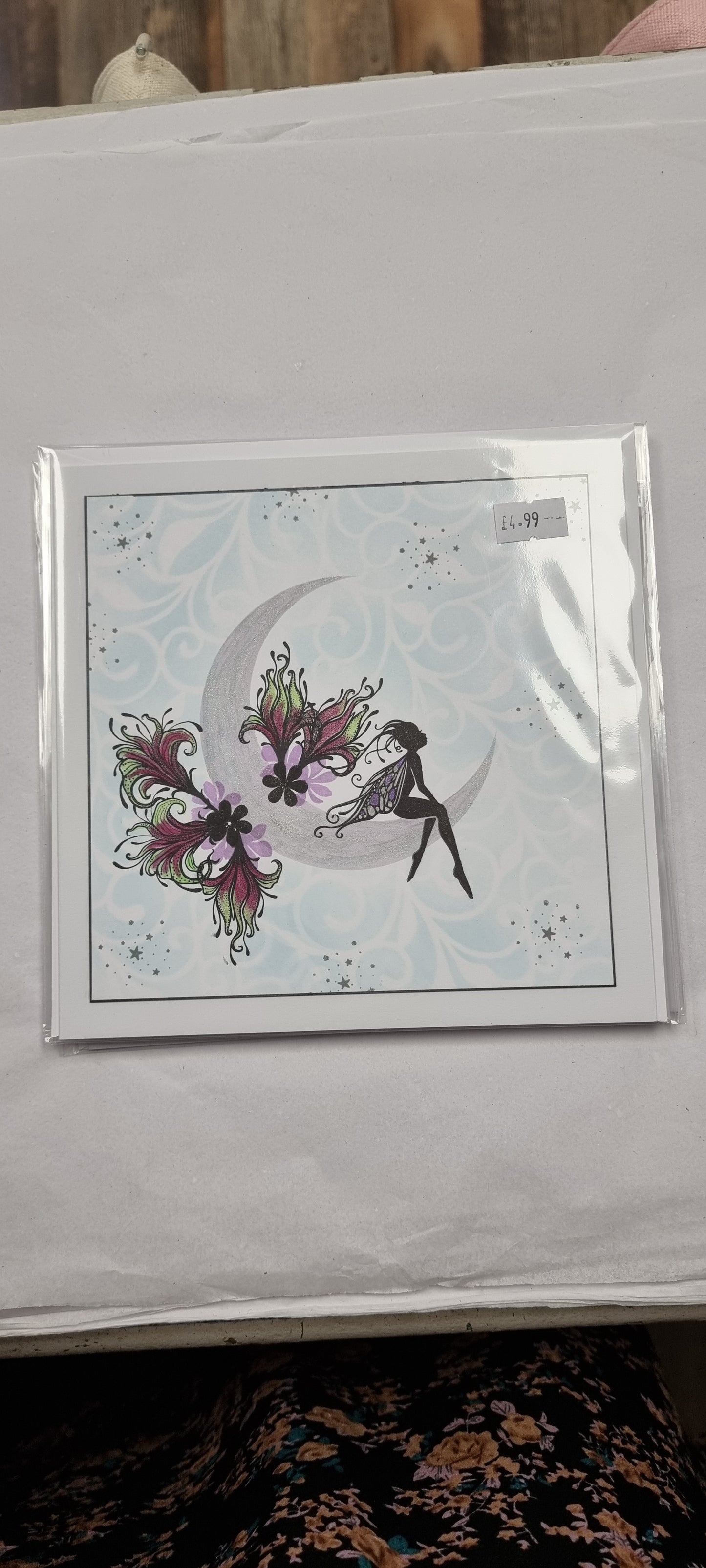 Moon fairy greetings card.