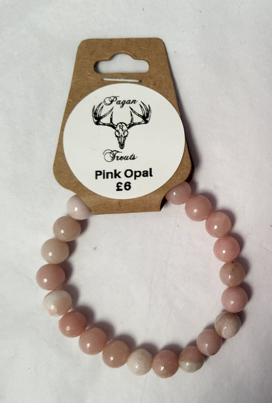 Pink Opal 8mm bead bracelet