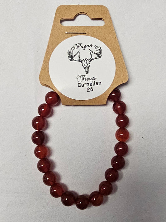 Carnelian 8mm bead bracelet