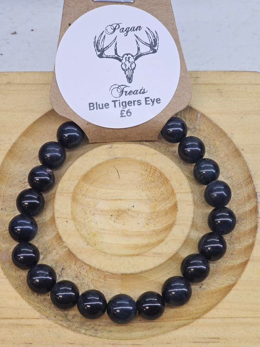 Blue Tigers Eye 8mm bead bracelet