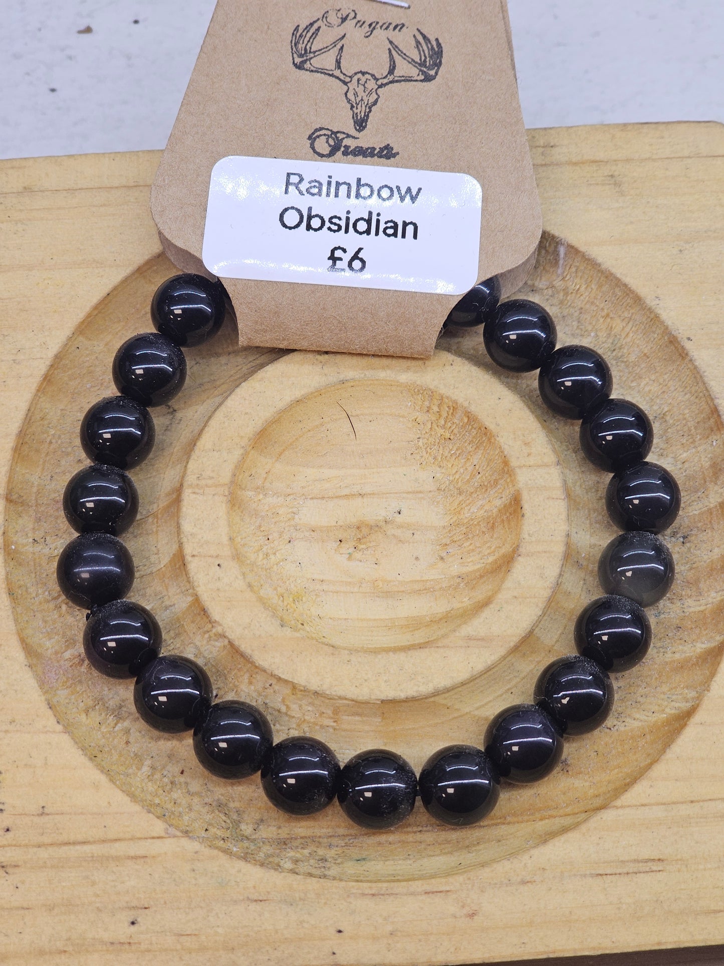 Rainbow Obsidian 8mm bead bracelet