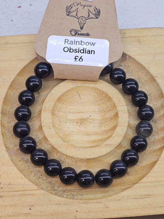 Rainbow Obsidian 8mm bead bracelet