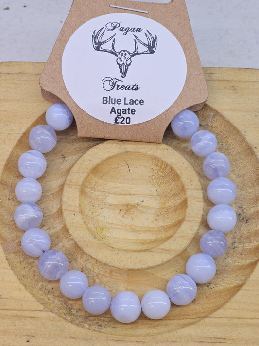Blue Lace Agate 8mm bead bracelet