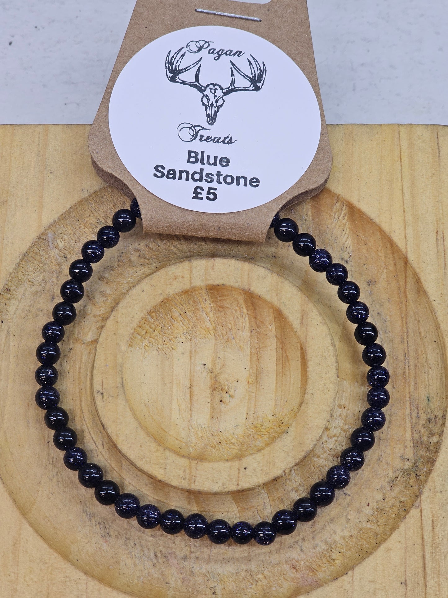 Blue Sandstone 4mm bead bracelet