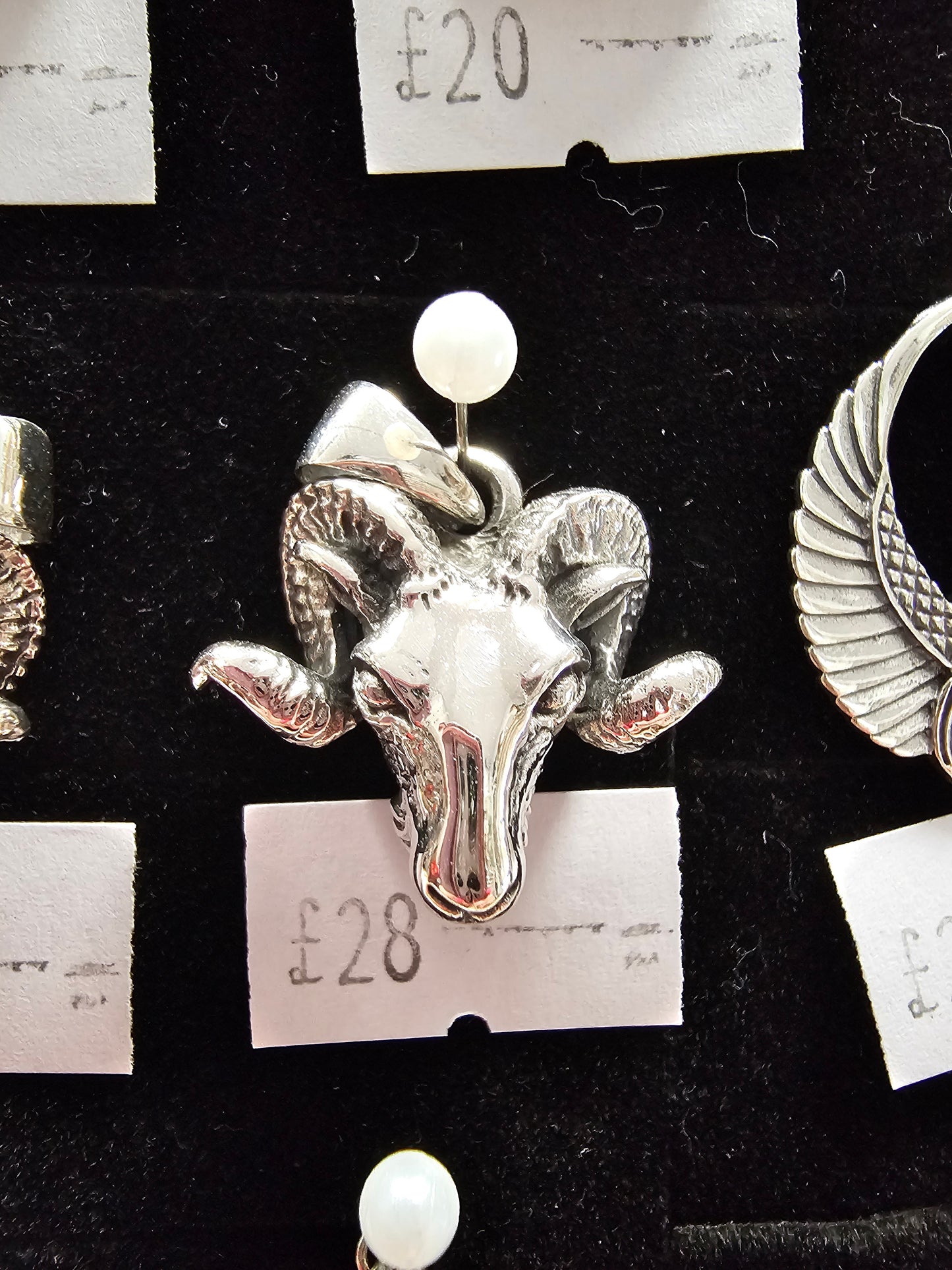 925 silver Ram Head pendant