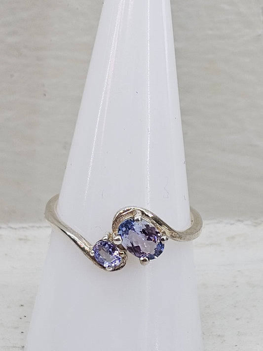 Tanzanite 925 silver ring size P/Q