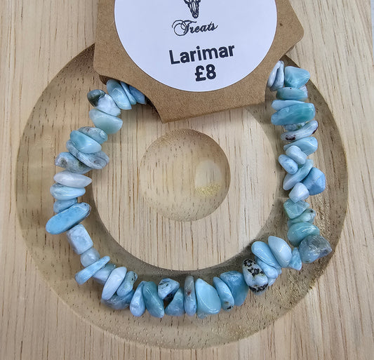 Larimar chip bracelet
