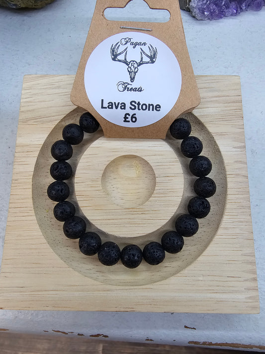 Black Lavastone 8mm bead bracelet